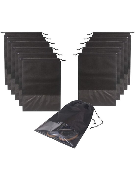 Other - 12PCS Travel Shoe Bags with Rope - Large Storage Pouches for Men & Women, Black